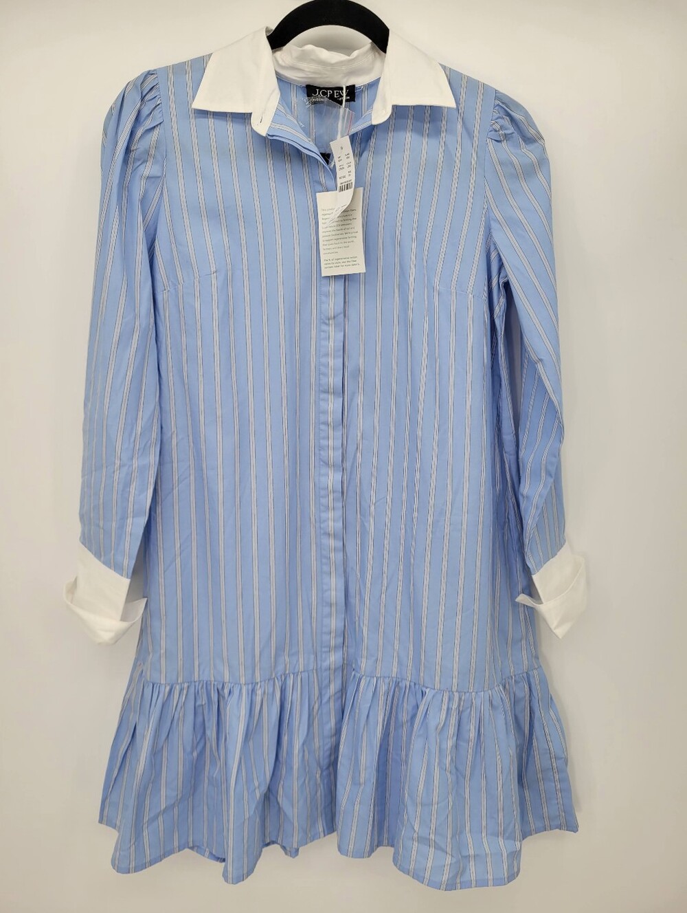 J Crew Tiered shirt-dress in striped cotton poplin OA370 *No Belt* Size 00